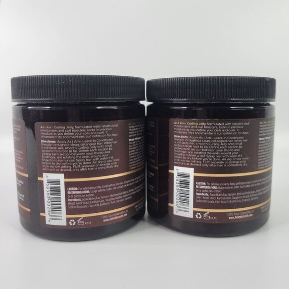 2 Pack As I Am CURLING JELLY Hair Cream Moisturizer Styler Dry Defines Curl 8oz - Picture 3 of 6